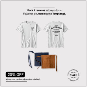 Pack - 5 remeras estampadas + 5 faldones Templanza